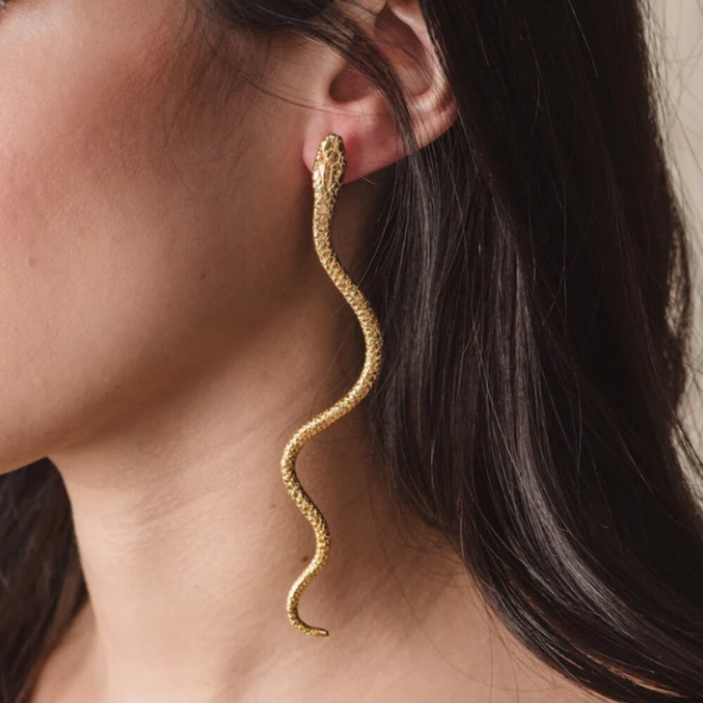 Gold Plated Snake Earrings